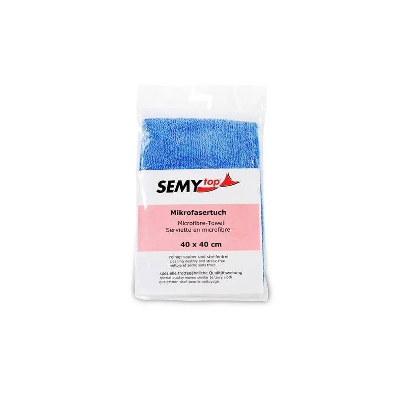 SemyTop Mikrofasertuch 40 x 40 cm, blau, einzeln verpackt