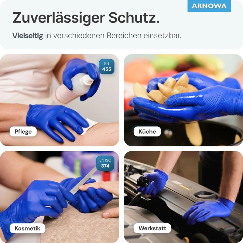 ARNOMED Einweghandschuhe Nitril Blau (Ocean Blue)