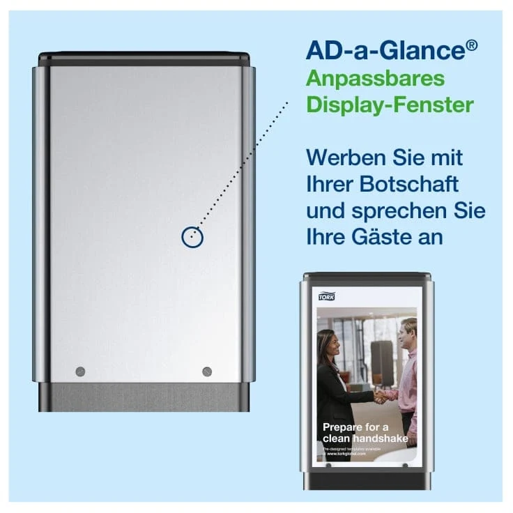 Tork AD-a-Glance Anzeigedisplay für Hygienesäule, transparent