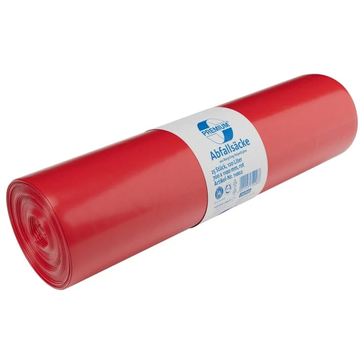 DEISS PREMIUM Abfallsack 120 Liter rot, ca. 1770 g/ Rolle, T100