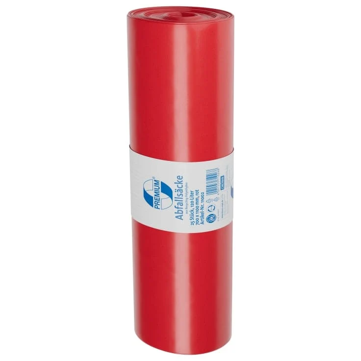 DEISS PREMIUM Abfallsack 120 Liter rot, ca. 1770 g/ Rolle, T100