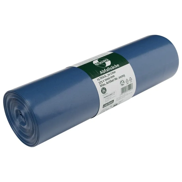 DEISS LDPE - Abfallsack 70 Liter blau, Typ 60