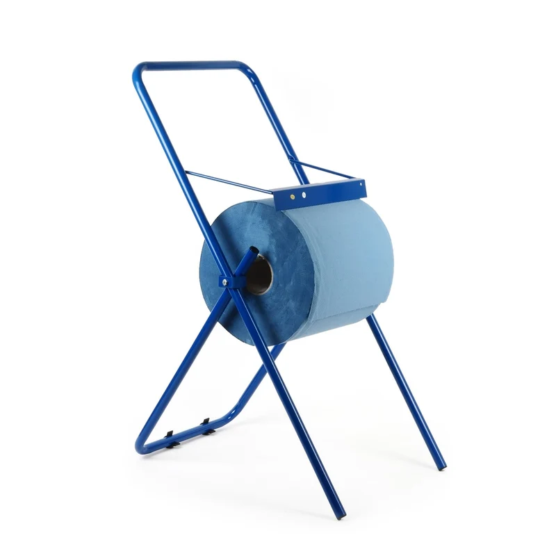 Quicky Putzrollen-Spender Bodenständer, Stahl, blau, für Rollen bis 30 cm