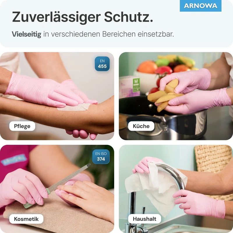 ARNOMED Einweghandschuhe Nitril Rosa