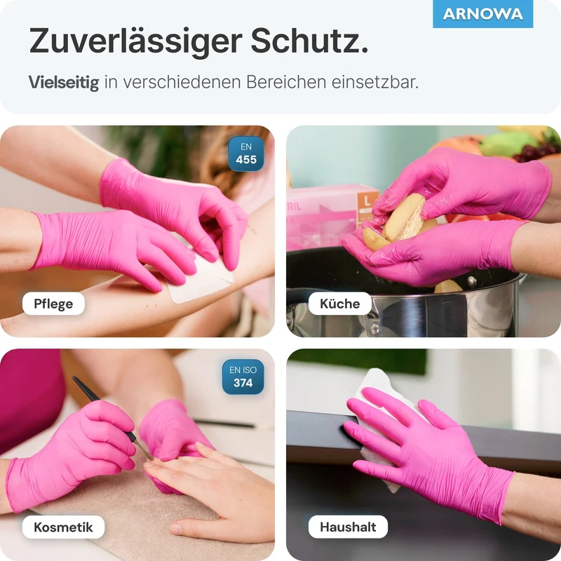 ARNOMED Einweghandschuhe Nitril Pink (Magnolia Pink)