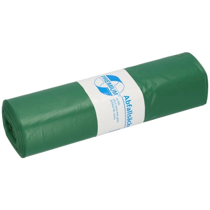 DEISS PREMIUM Abfallsack 70 Liter grün, 1060 g/Rolle, Typ 60