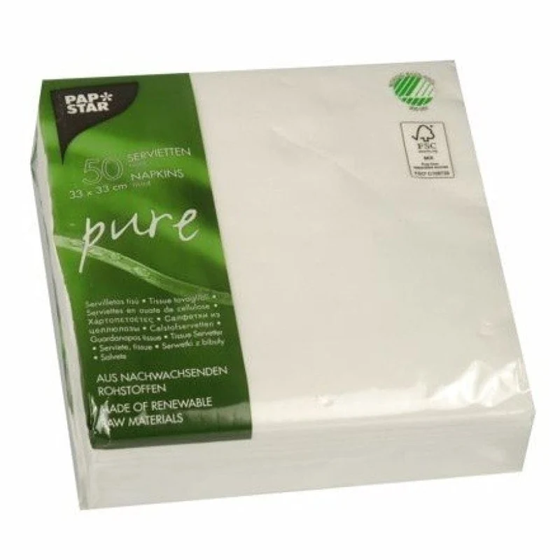 Papstar Pure Servietten 33 x 33 cm weiß