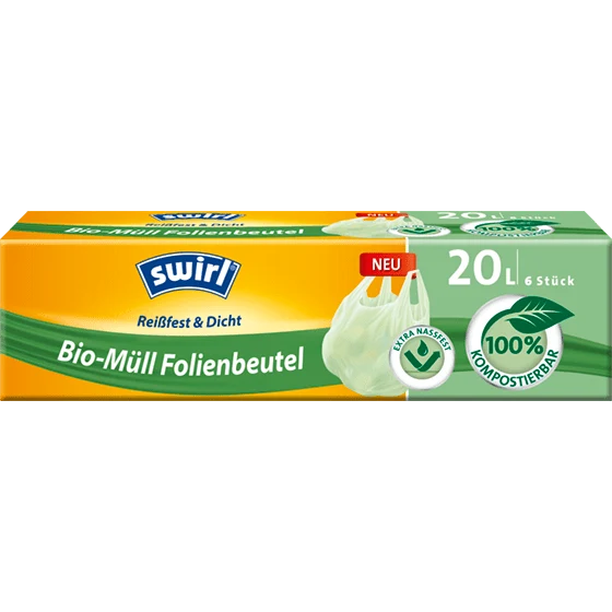 SWIRL Bio-Mülleimerbeutel kompostierbar grün 20 Liter