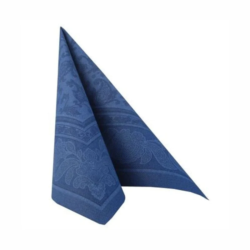 Papstar Servietten, 1/4-Falz, 40 cm x 40 cm Ornaments dunkelblau