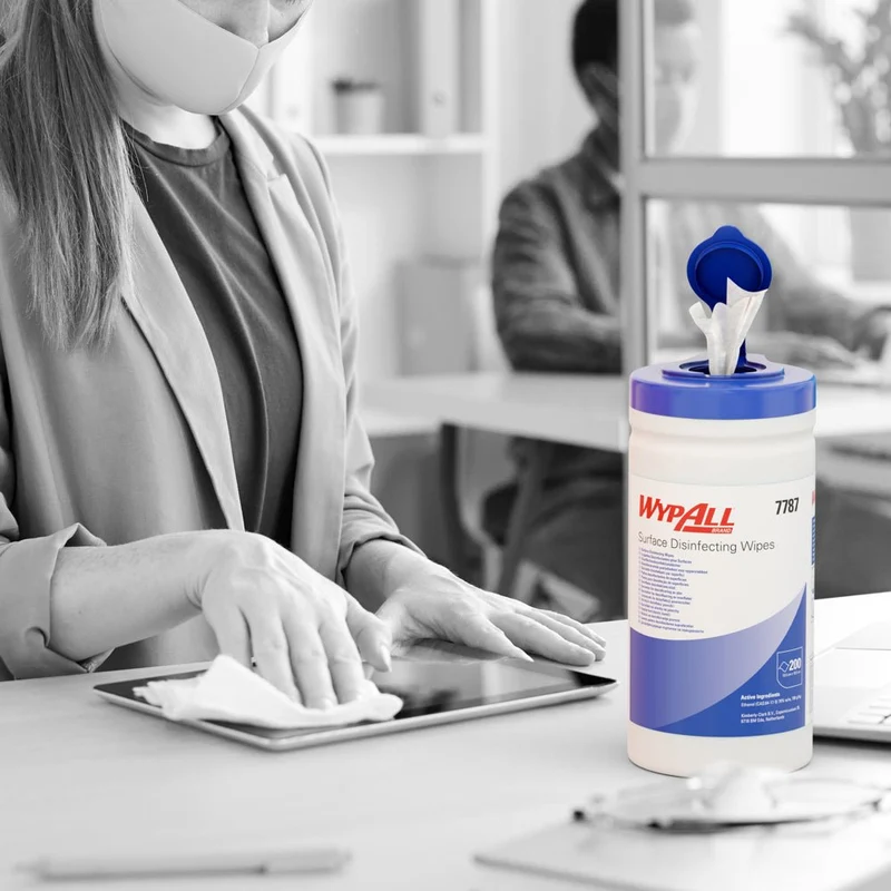 WypAll® Flächendesinfektionstücher - Spendereimer / Weiß /200 - 10 Tubs x 200 Sheets | Karton (10 Eimer)