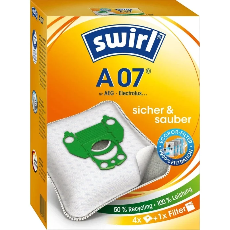 SWIRL Staubsaugerbeutel A 07 mit MicroPor Plus-Filter
