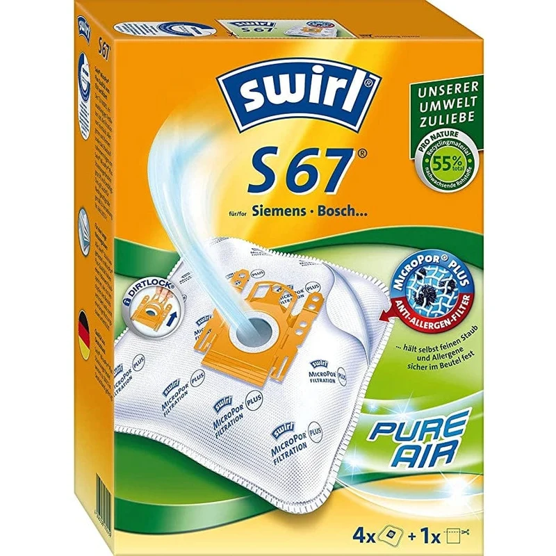 SWIRL Staubsaugerbeutel S 67 mit MicroPor Plus-Filter