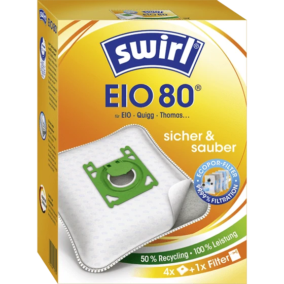 SWIRL Staubsaugerbeutel EIO 80 mit MicroPor Plus-Filter