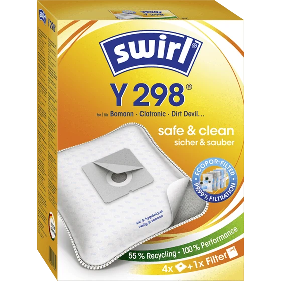 SWIRL Staubsaugerbeutel Y 298 mit MicroPor Plus-Filter
