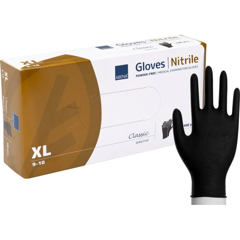 Nitril-Handschuhe Classic Sensit., Puderfrei, Schwarz