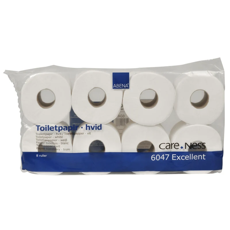 Toilettenpapier, 3-lagig, 9,75 cm x 34,2 m, Weiß | Packung (8 Stück)