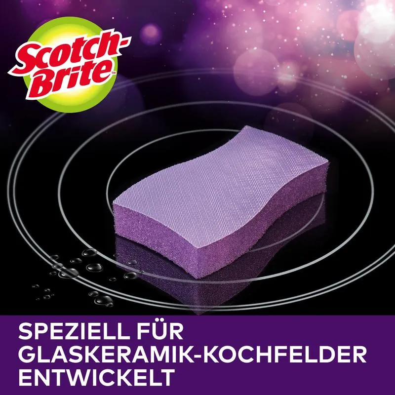 Scotch-Brite™ Glaskeramik-Reinigungsschwamm, 3 Stück pro Packung | Packung (3 Schwämme)