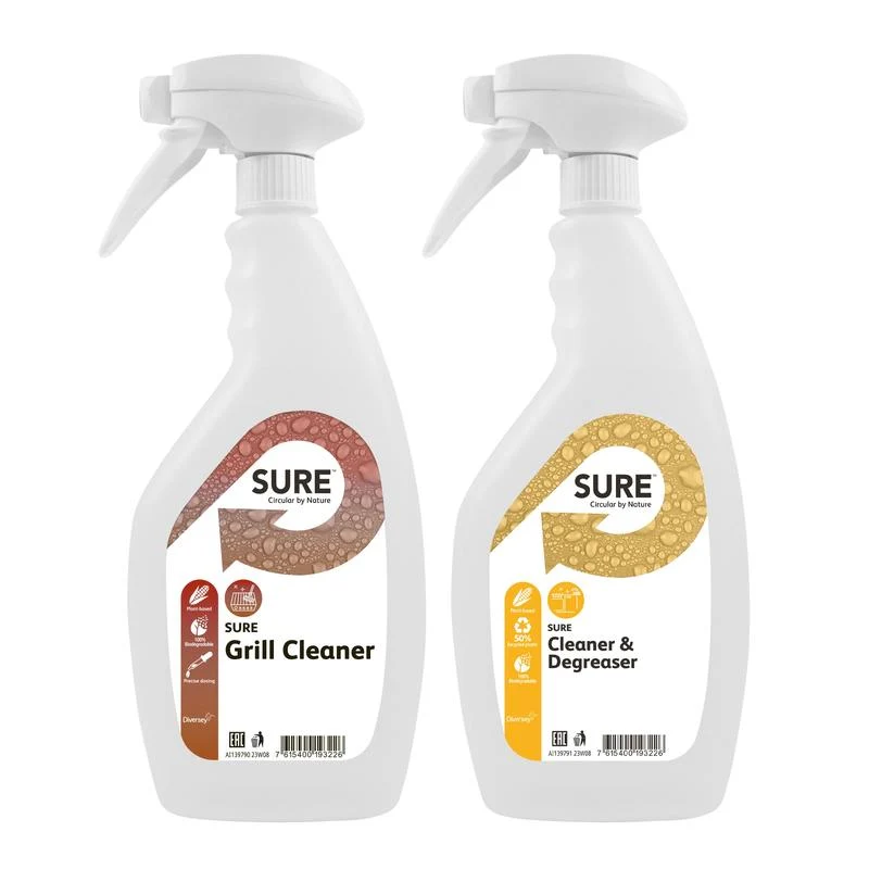 Triggersprayflasche, Flasche mit SURE Cleaner & Degreaser + SURE Grill Cleaner Label | Flasche (1 Stück)