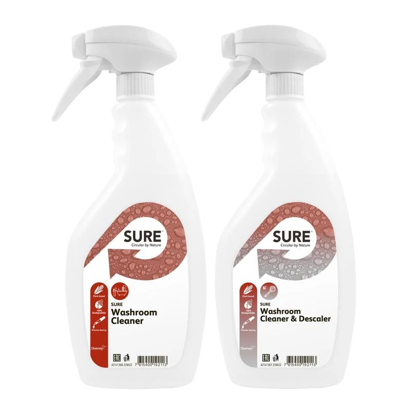 Triggersprayflasche mit SURE Washroom Cleaner + SURE Washroom Cleaner & Descaler Labels | Flasche (750 ml)