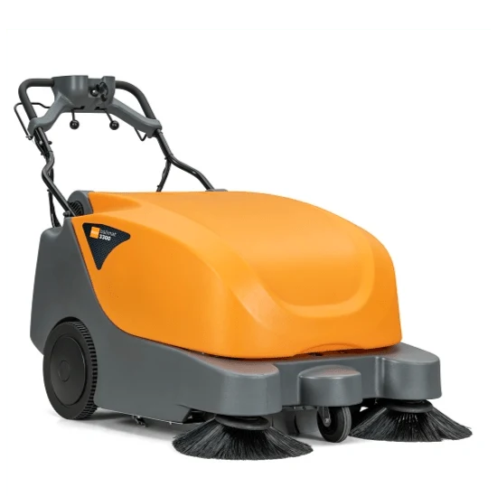 TASKI balimat 3300 RTU, Handgeführte Kehrsaugmaschine für das tägliche Kehrsaugen von mittleren bis großen Flächen, inkl. 2 Stück Walzenbürsten, 2 Stück Seitenbesen, 2 Stück Batterien 76Ah und Ladegerät | Packung (1 Stück)
