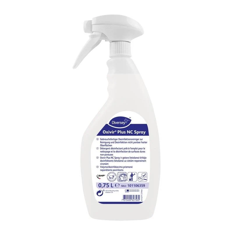 DI Oxivir Plus NC Spray, Gebrauchsfertiger Desinfektionsreiniger auf AHP Basis für alle Oberflächen | Flasche (750 ml)