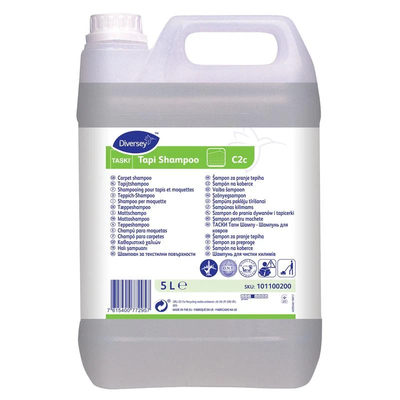 TASKI Tapi Shampoo, Neutrales Teppich-Shampoo, Wollsiegel geprüft, O.N.T. Technologie | Kanister (5 l)