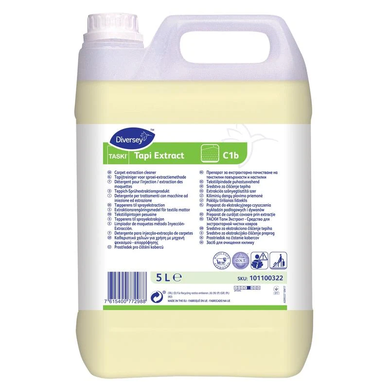 TASKI Tapi Extract, Teppich-Sprühextraktionsreiniger, Wollsiegel geprüft, O.N.T. Technologie | Kanister (5 l)