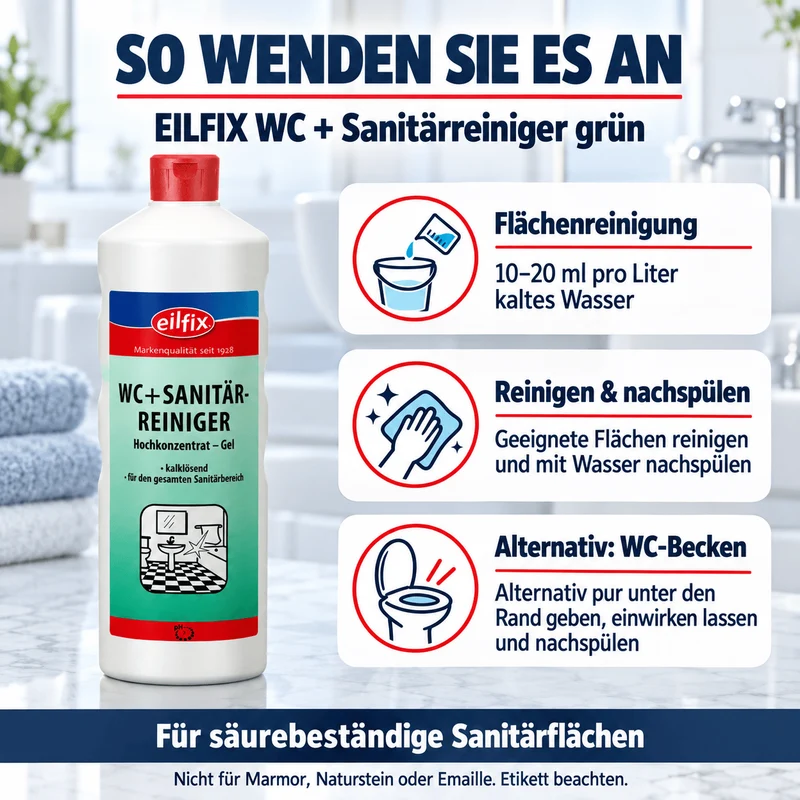 EILFIX WC + SANITÄRREINIGER (WC-Grün) Hochkonzentrat Gel