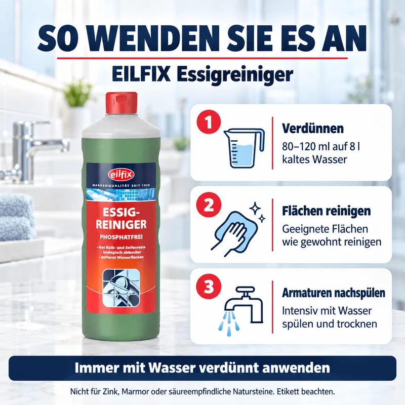 EILFIX ESSIGREINIGER – Phosphatfreier Universalreiniger mit natürlicher Kraft