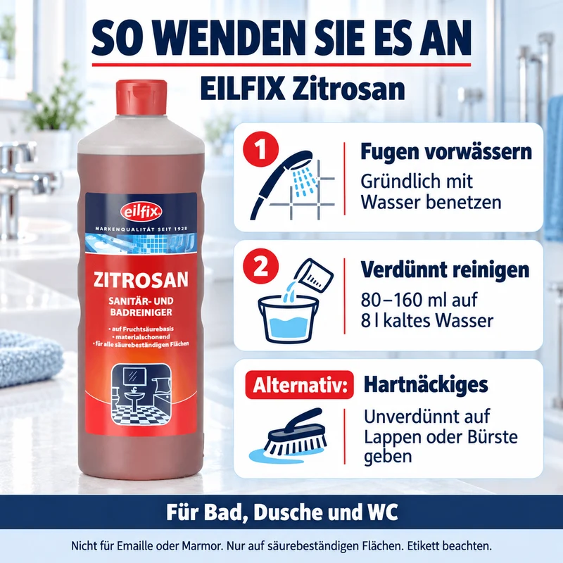 EILFIX ZITROSAN kraftvoller Sanitär- und Badreiniger
