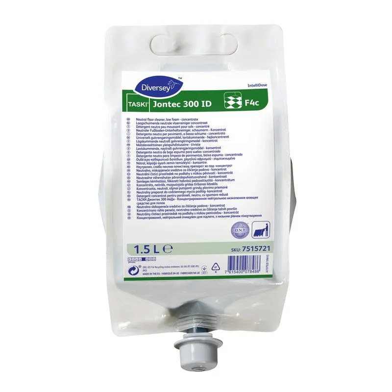 TASKI Jontec 300 IntelliDose, Fußboden-Unterhaltskraftreiniger, für TASKI IntelliDose System, Hochkonzentrat | Beutel (1500 ml)