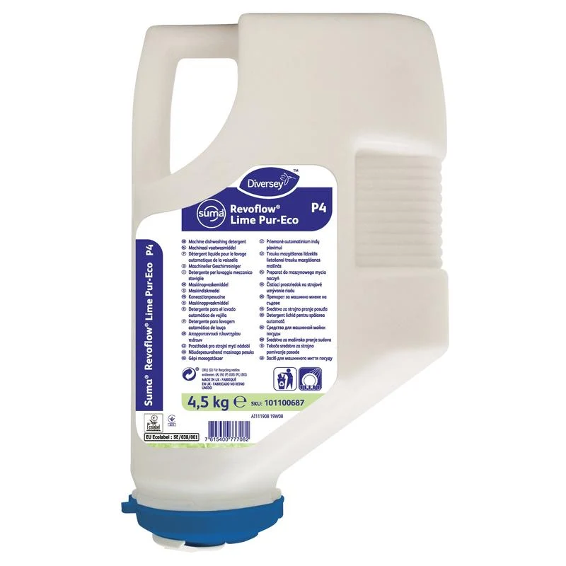 Suma Revoflow Lime Pur-Eco P4, Maschineller Hochleistungs-Geschirrreiniger für mittelhartes bis hartes Wasser | Kartusche (4500 g)