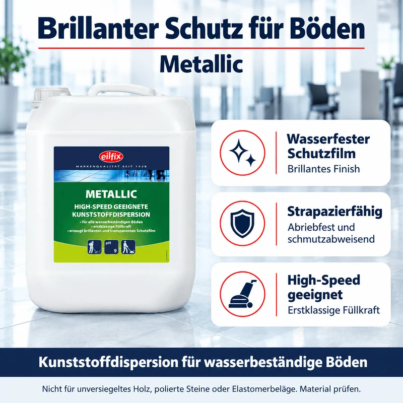 EILFIX Metallic Fußbodendispersion – High-Speed geeignet, 10 L, brillanter Schutzfilm