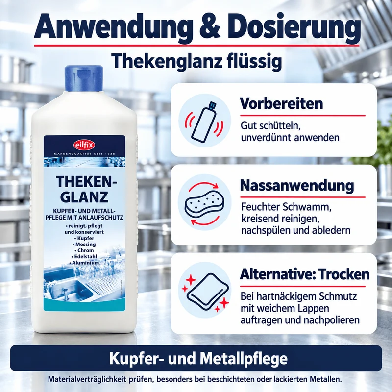 EILFIX Thekenglanz flüssig – Kupfer- & Metallpflege mit Anlaufschutz