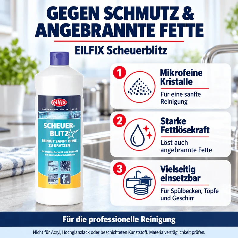 EILFIX SCHEUERBLITZ reinigt ohne zu kratzen