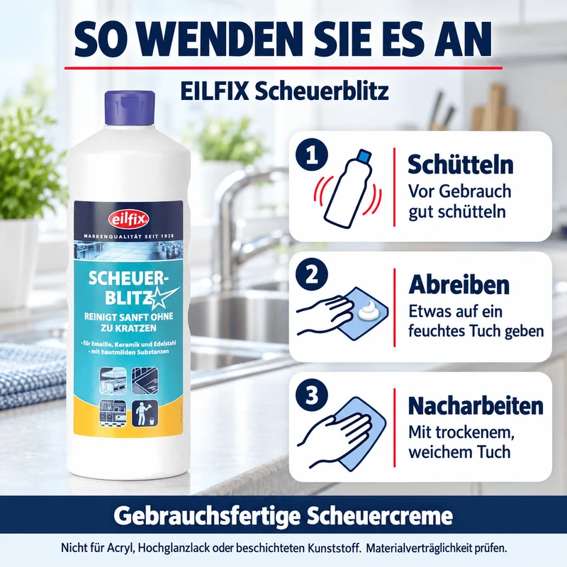 EILFIX SCHEUERBLITZ reinigt ohne zu kratzen