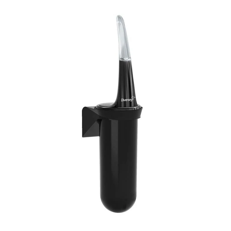 Toilettenbürstenhalter mit Bürste, Toilettenbürstenhalter mit Bürste für Wandmontage, schwarz | Packung (1 Stück)