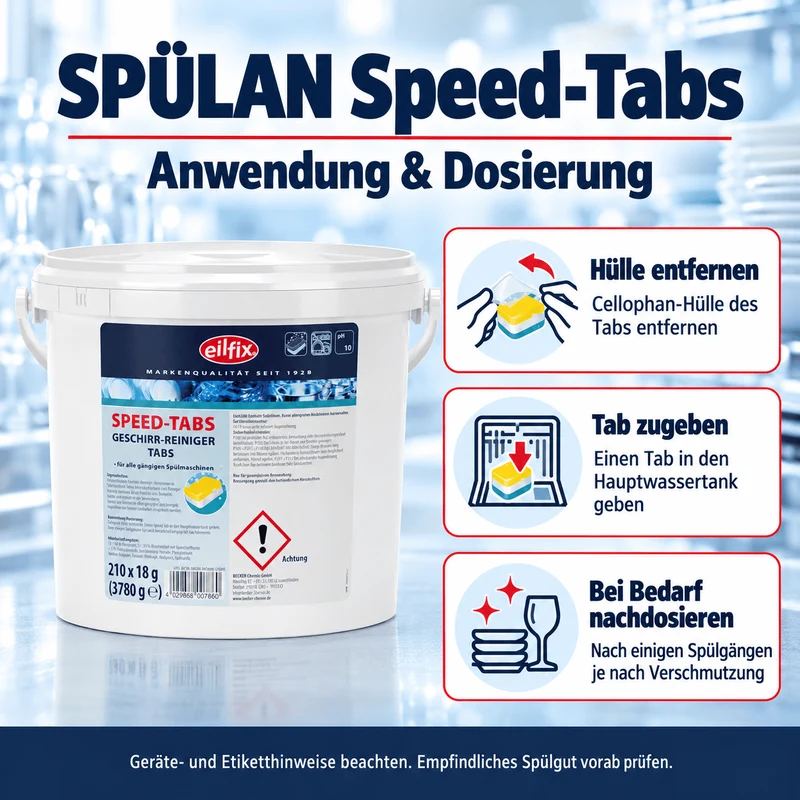 EILFIX Spülan Speed Tabs für Gewerbespülmaschinen