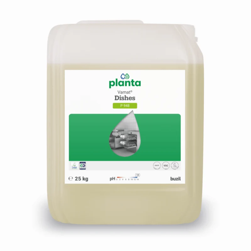Vamat® Dishes P948 Ökologischer, flüssiger Glas- und Geschirrspülreiniger, alkalisch