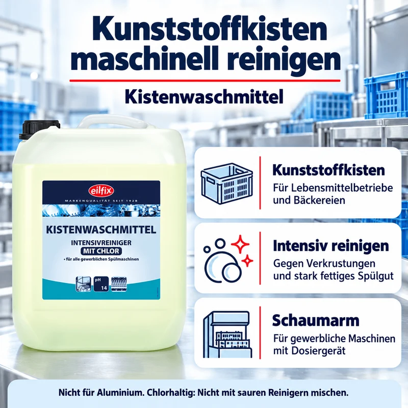 EILFIX Kistenwaschmittel für gewerbliche Spülmaschinen
