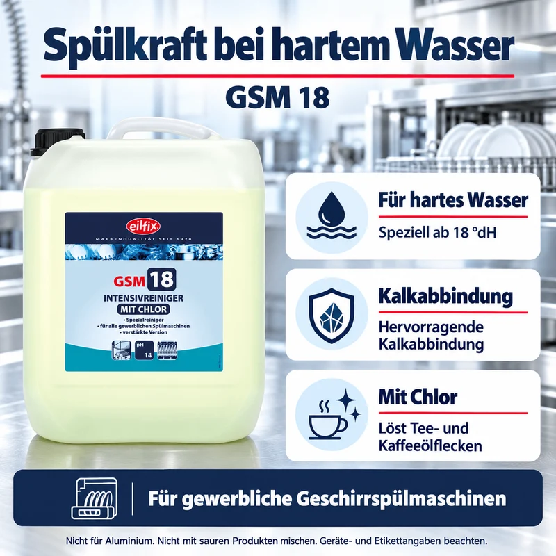 EILFIX GSM 18 Intensiv Chlor Reiniger für Geschirrspülmaschinen