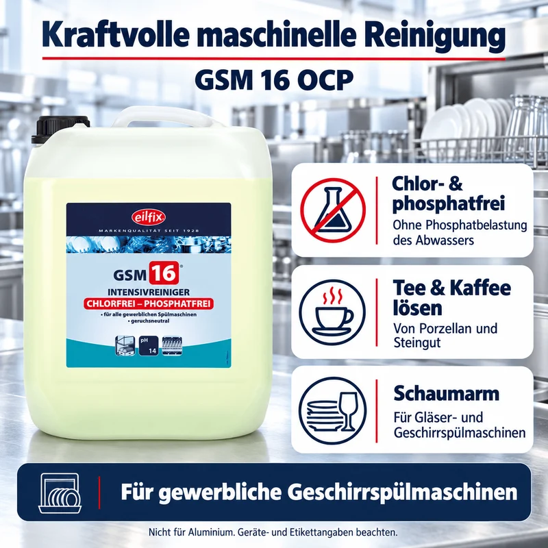 EILFIX GSM 16 OCP chlorfreier Intensiv Reiniger für Geschirrspülmaschinen