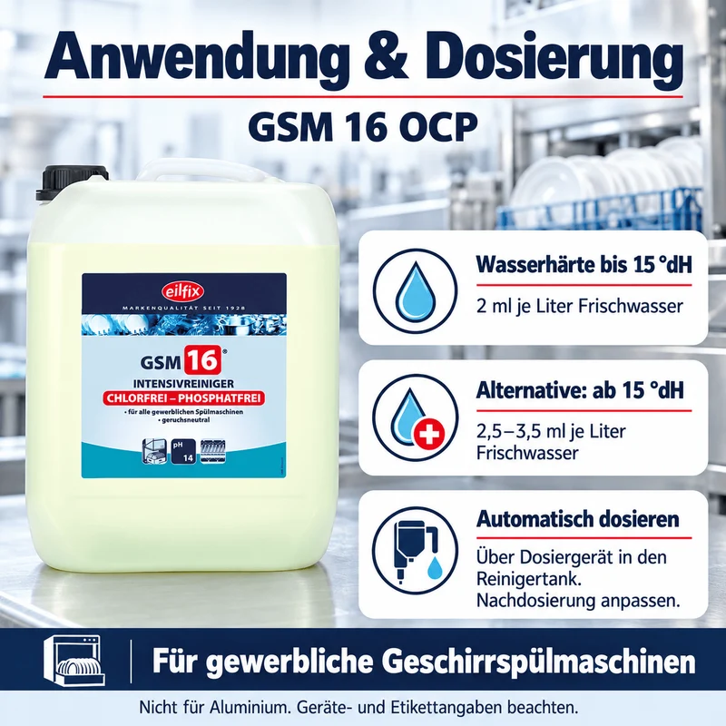 EILFIX GSM 16 OCP chlorfreier Intensiv Reiniger für Geschirrspülmaschinen