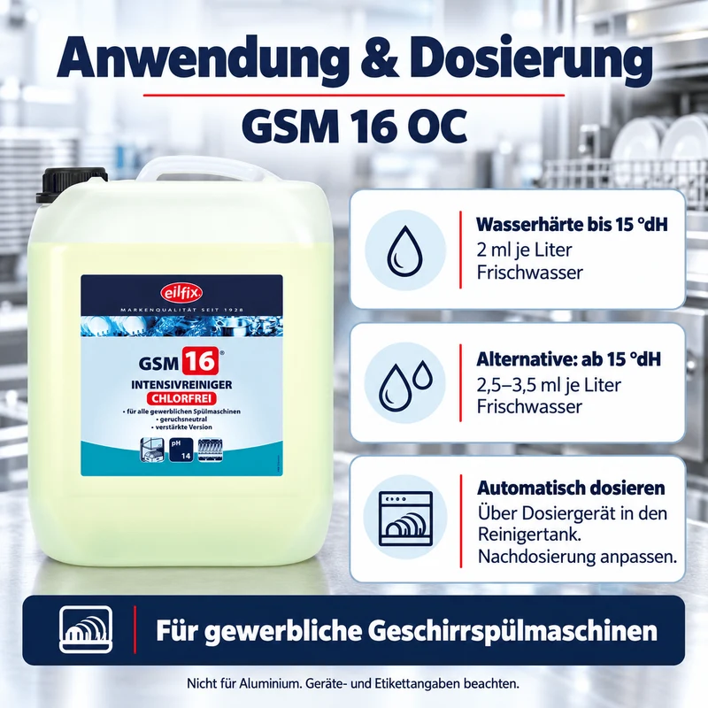 EILFIX GSM 16 OC chlorfreier Intensiv Reiniger für Geschirrspülmaschinen