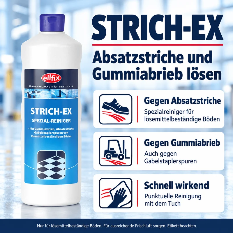 EILFIX STRICH-EX – Entferner für Absatzstriche und Gummiabrieb auf Industrieböden