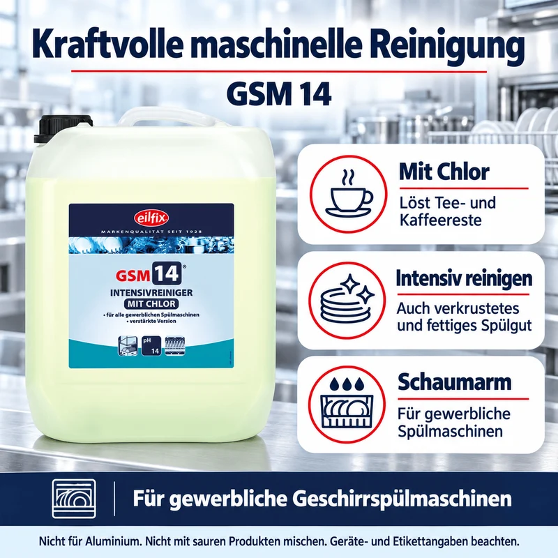 EILFIX GSM 14 Intensiv Chlor Reiniger für Geschirrspülmaschinen