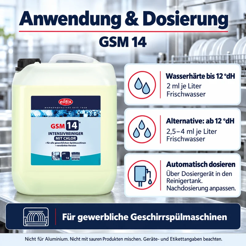 EILFIX GSM 14 Intensiv Chlor Reiniger für Geschirrspülmaschinen