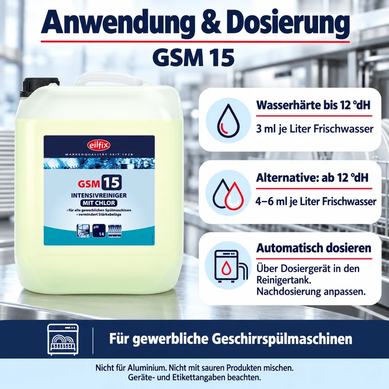 EILFIX GSM 15 Intensiv Chlor Reiniger für Geschirrspülmaschinen