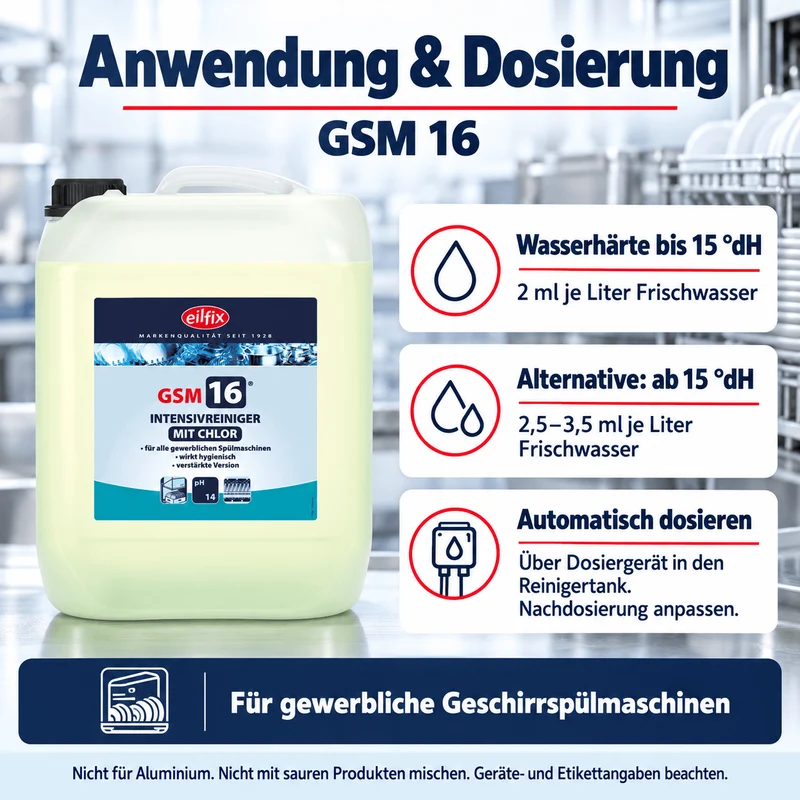 EILFIX GSM 16 Intensiv Chlor Reiniger für Geschirrspülmaschinen
