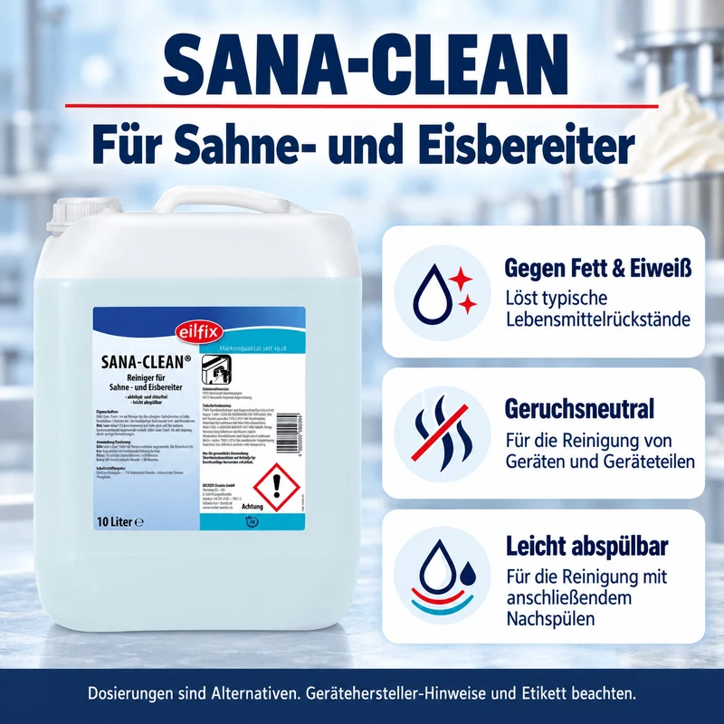 EILFIX SANA-Clean Hygienereiniger für Sahne- & Eisbereiter - Eismaschinenreiniger